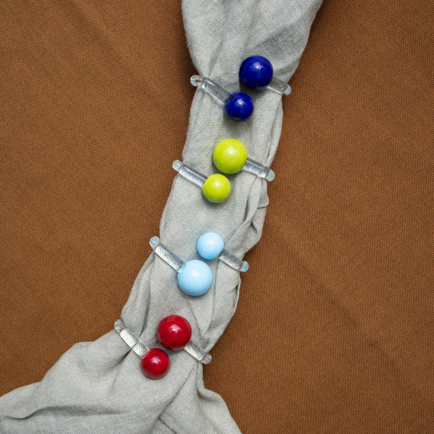 Set of 4 Multicoloured Napkin Rings