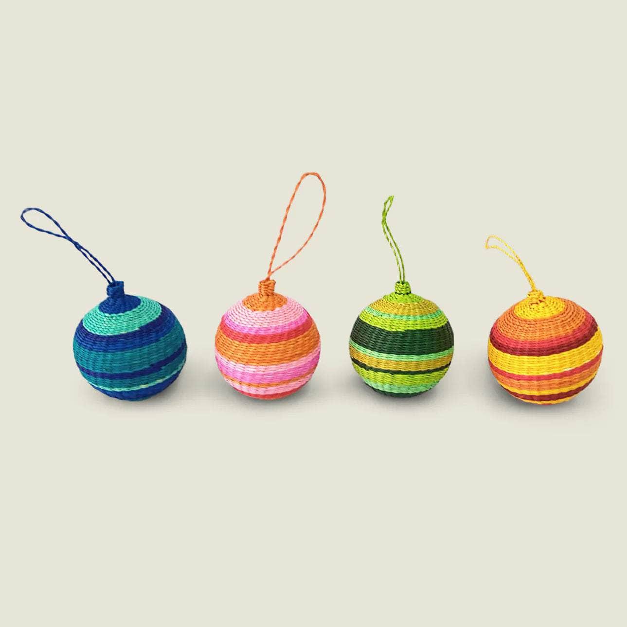 Palmito Woven Baubles (Set of 4)