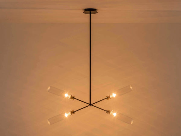 Charcoal grey ribbed glass ceiling light