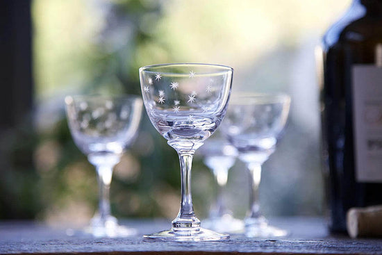 Crystal Liqueur Glasses with Stars Design