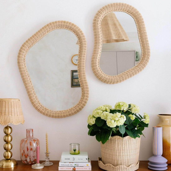 Load image into Gallery viewer, Joy Rattan Asymmetric Mirror (Large)
