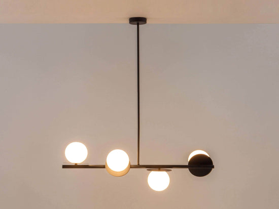 Charcoal grey opal disk ceiling light