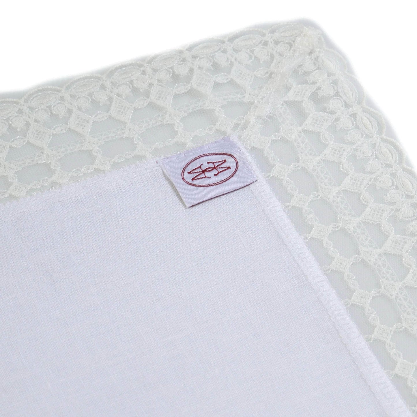 White Linen Placemat with Lace Trim