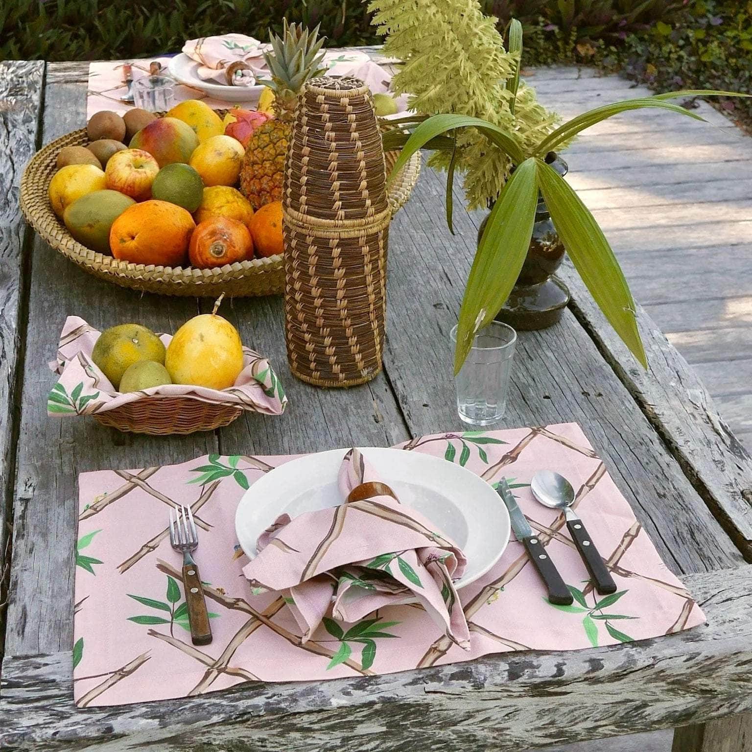 Pink Bamboo Placemats Set of 4