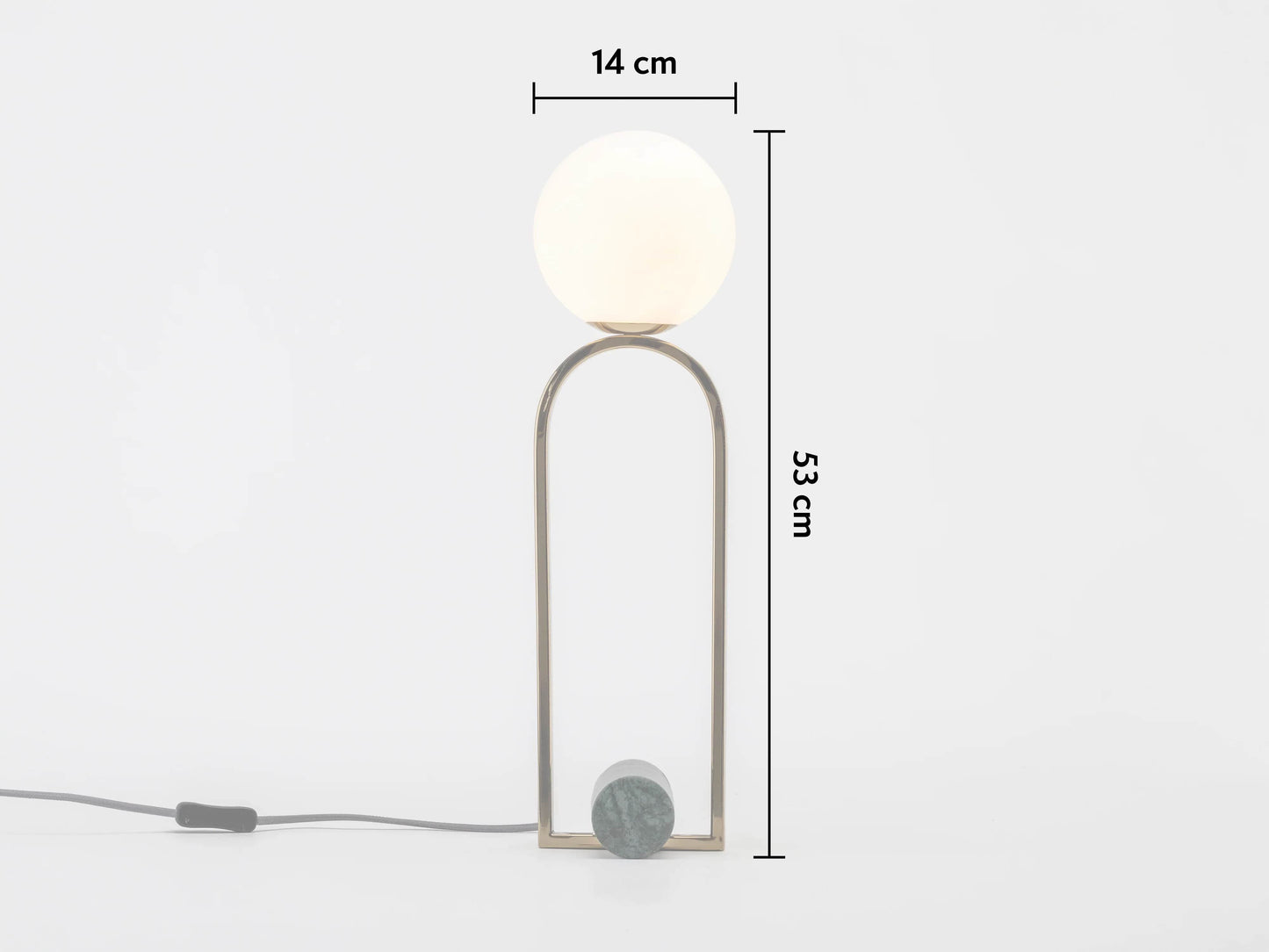 Olive green marble column table lamp