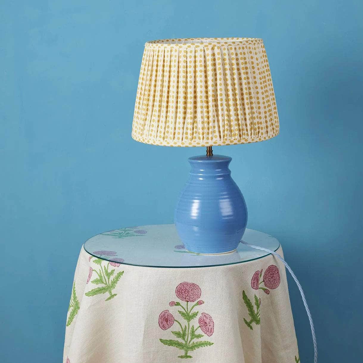 Seed Mustard Large Pleated Lampshade