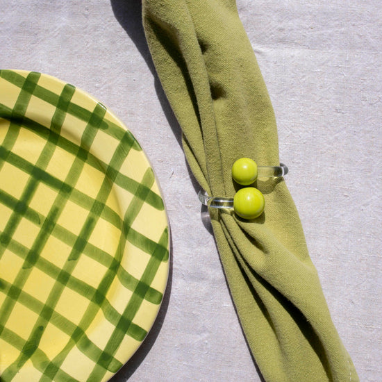 Load image into Gallery viewer, Set of 4 Green Napkin Rings
