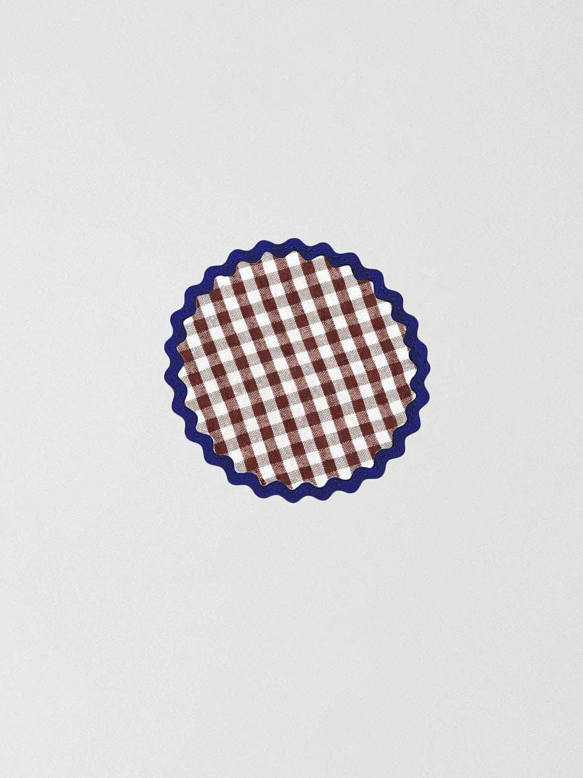 Load image into Gallery viewer, Gretel Gingham Coaster Check Brown Set Of Six
