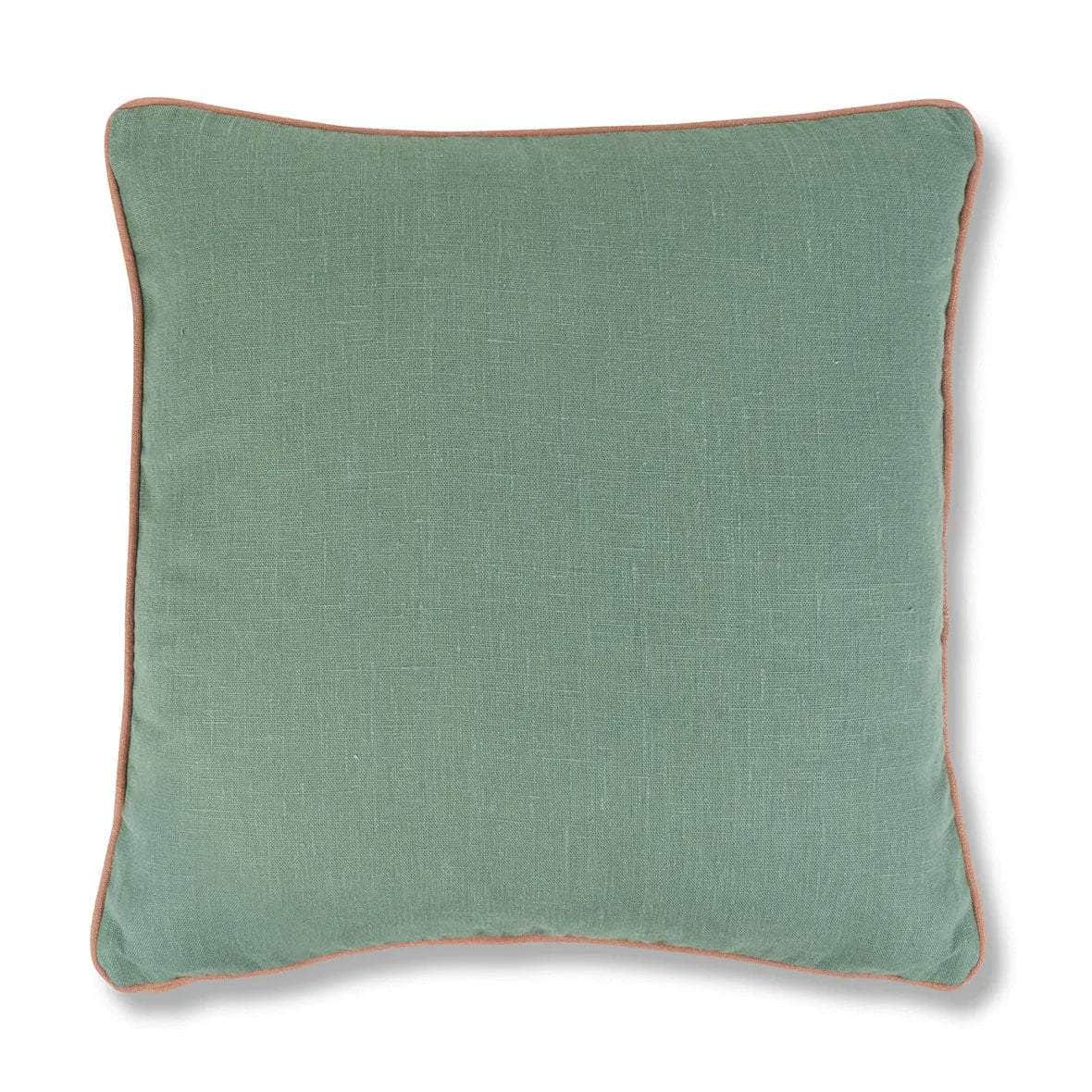 Teal Cushion with Terracotta Trim