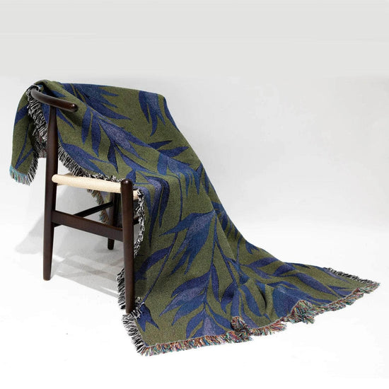 Growth (Olive Green) Recycled Cotton Woven Throw