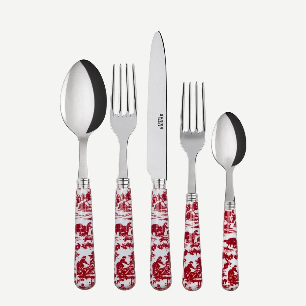 Toile de Jouy 5Pc Cutlery Set | Red