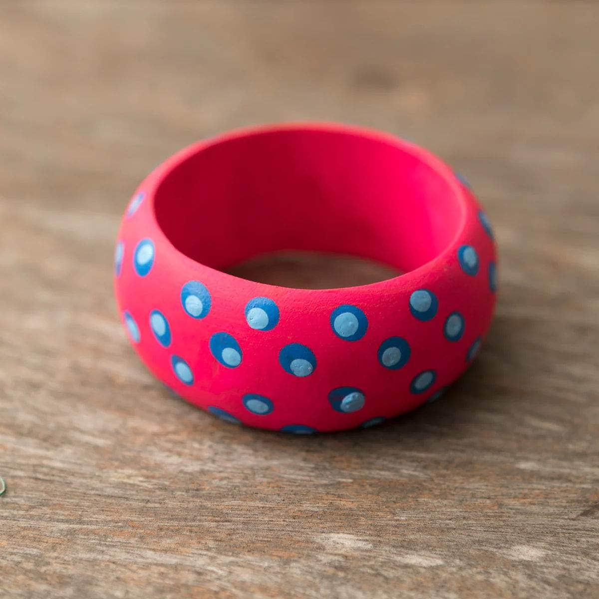 Wooden Dots Napkin Holder - Fuschia