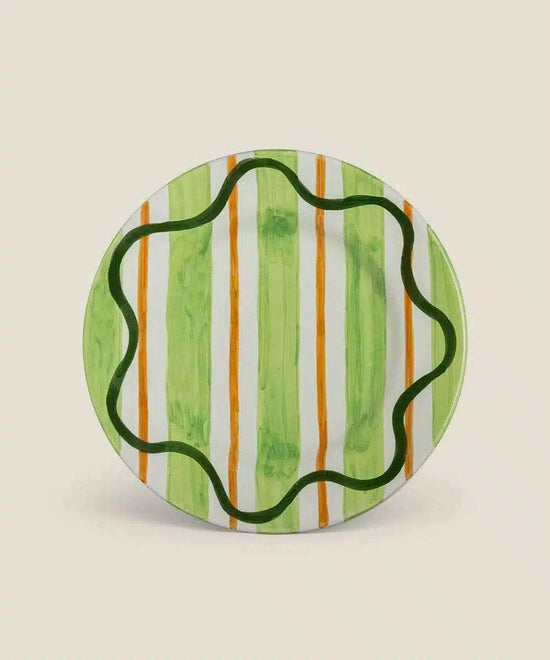 Green Wavy-Lines Plate
