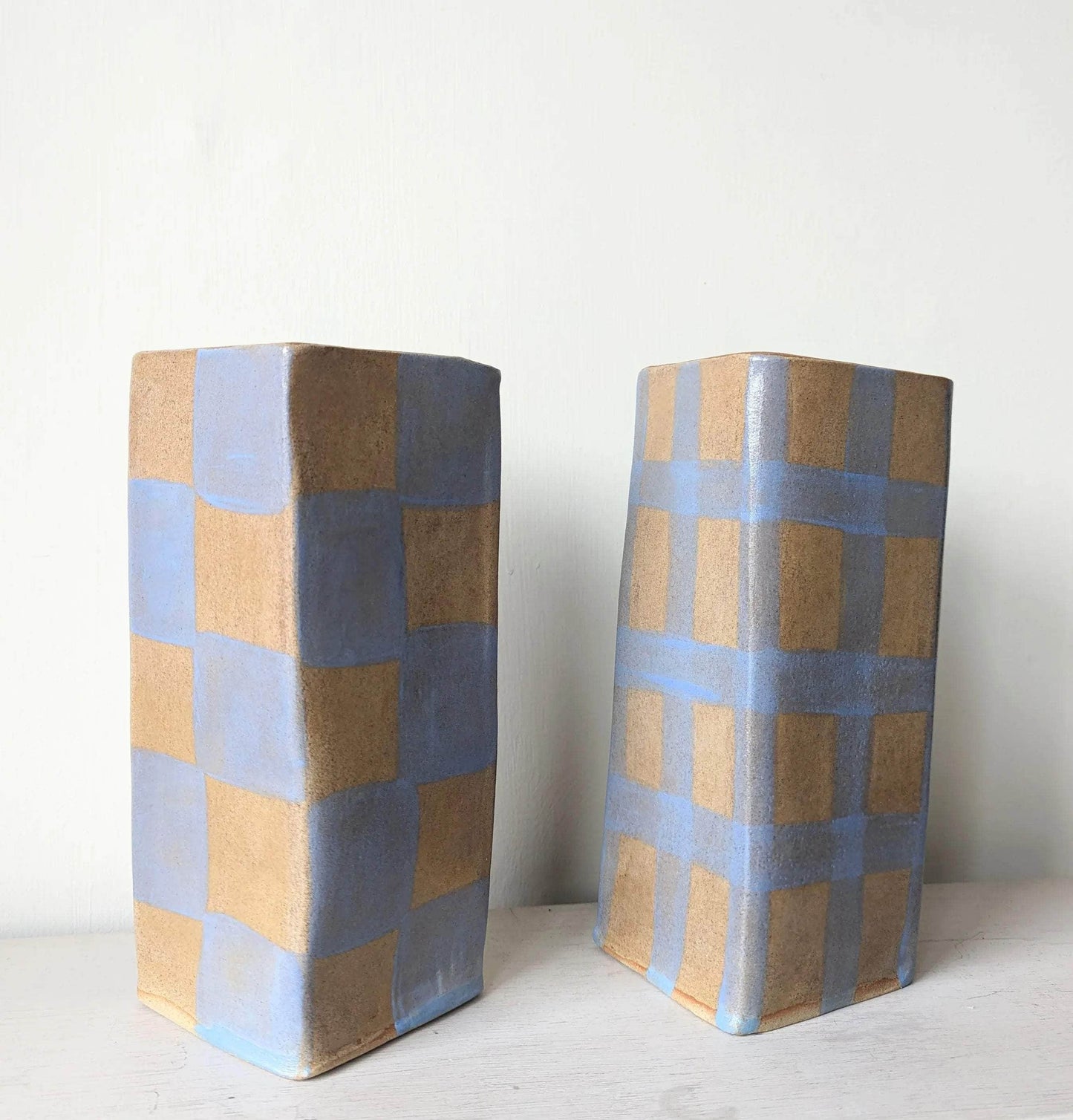 Check, Stripe & Gingham Large Square Vases