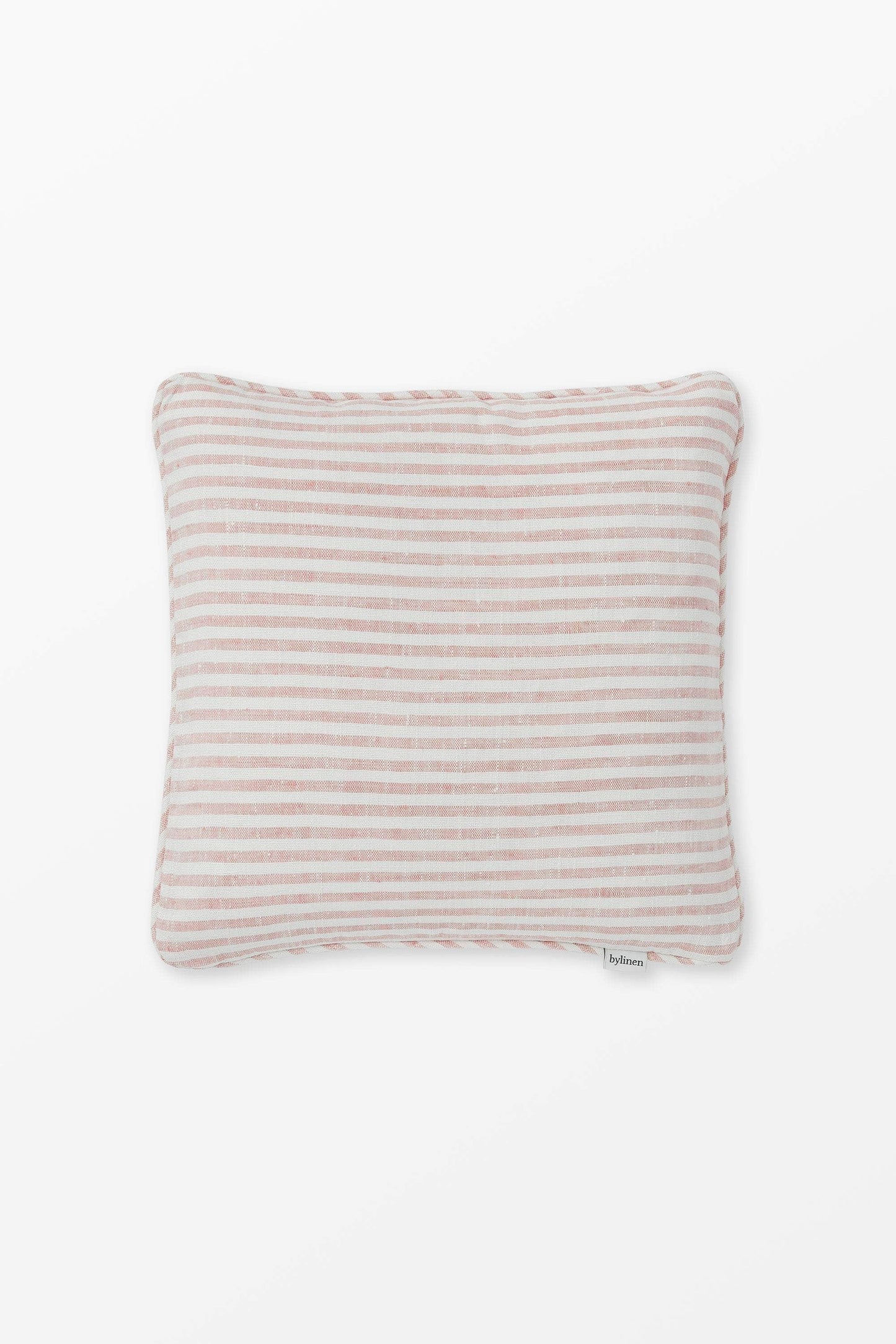 Pink + White Striped Linen Cushion Cover