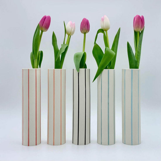 Striped Vase Black