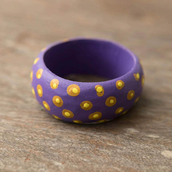 Wooden Dots Napkin Holder - Purple