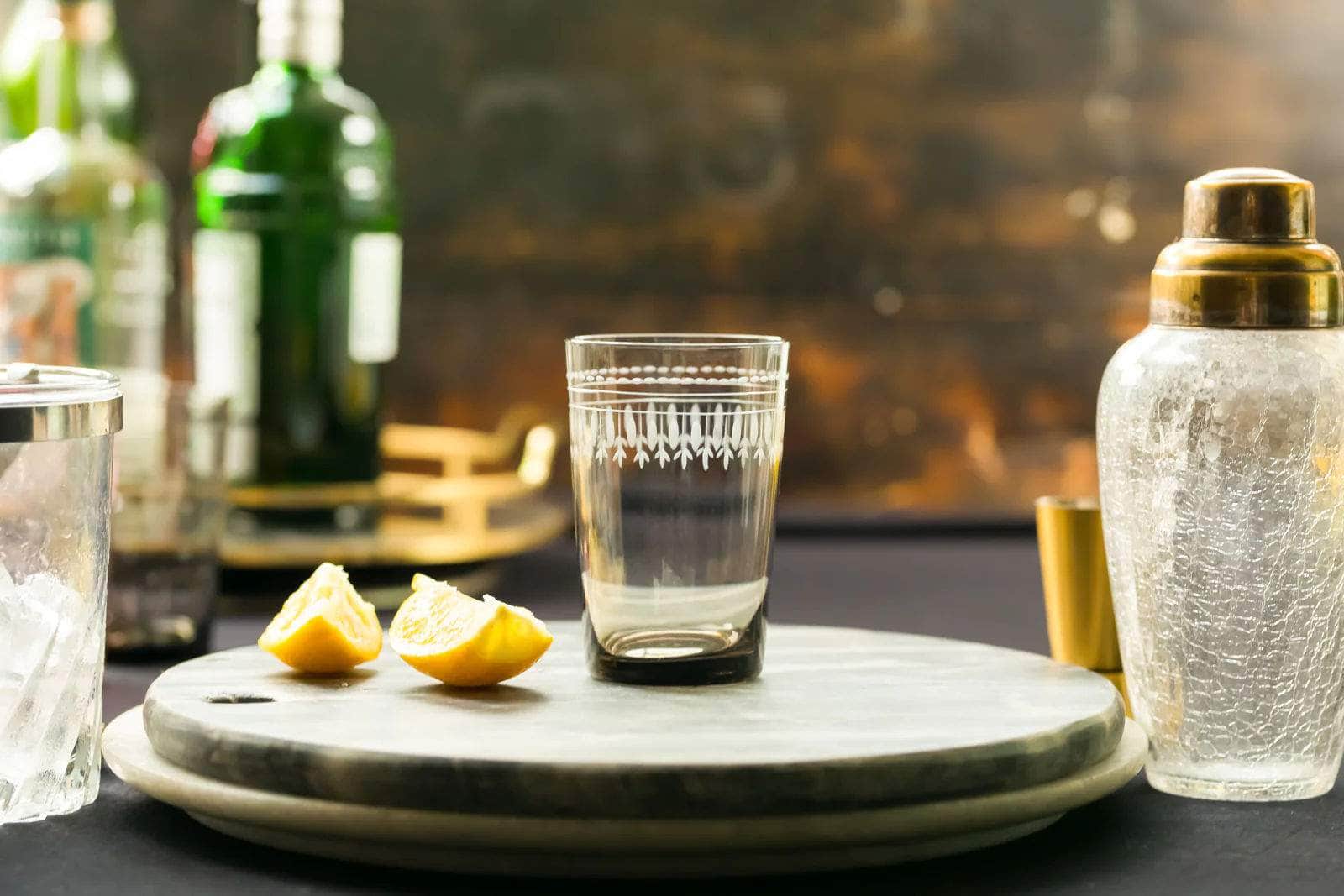 Smoky Crystal Tumblers with ovals design
