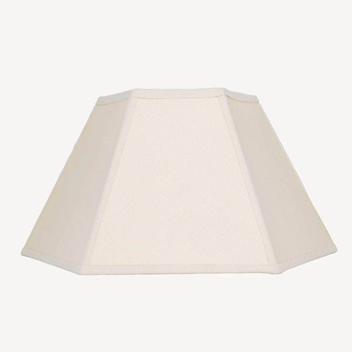 Hexagon Linen Lampshade, Cream Trim - Medium