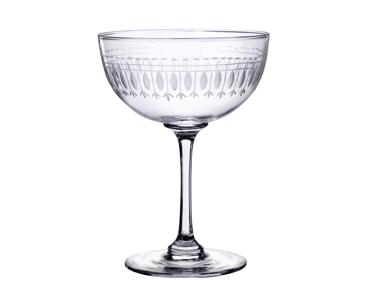 Set of 6 Crystal Champagne Saucers