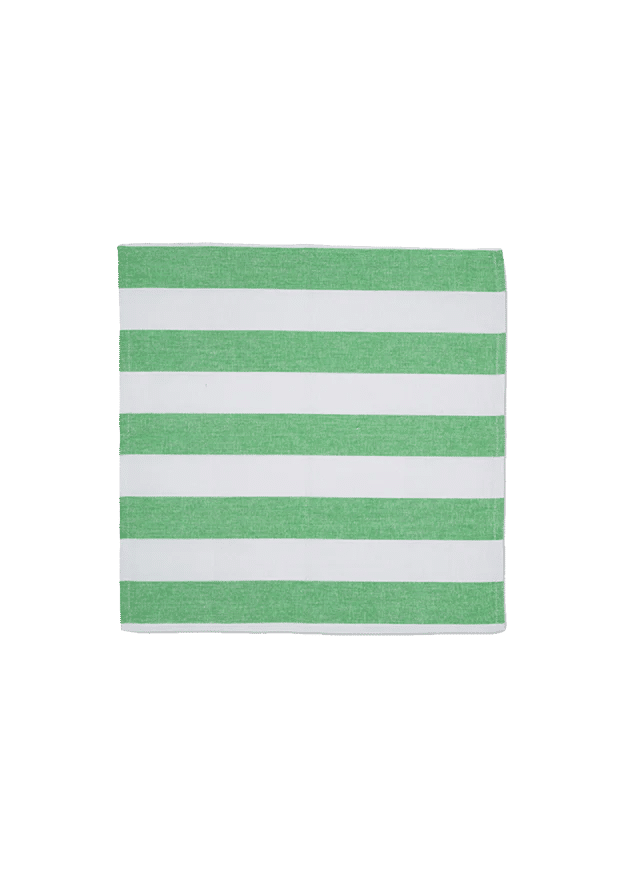 Lush Green Stripe Napkins (Set of 2)