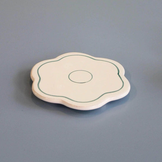 Flower Saucer - Aqua Green