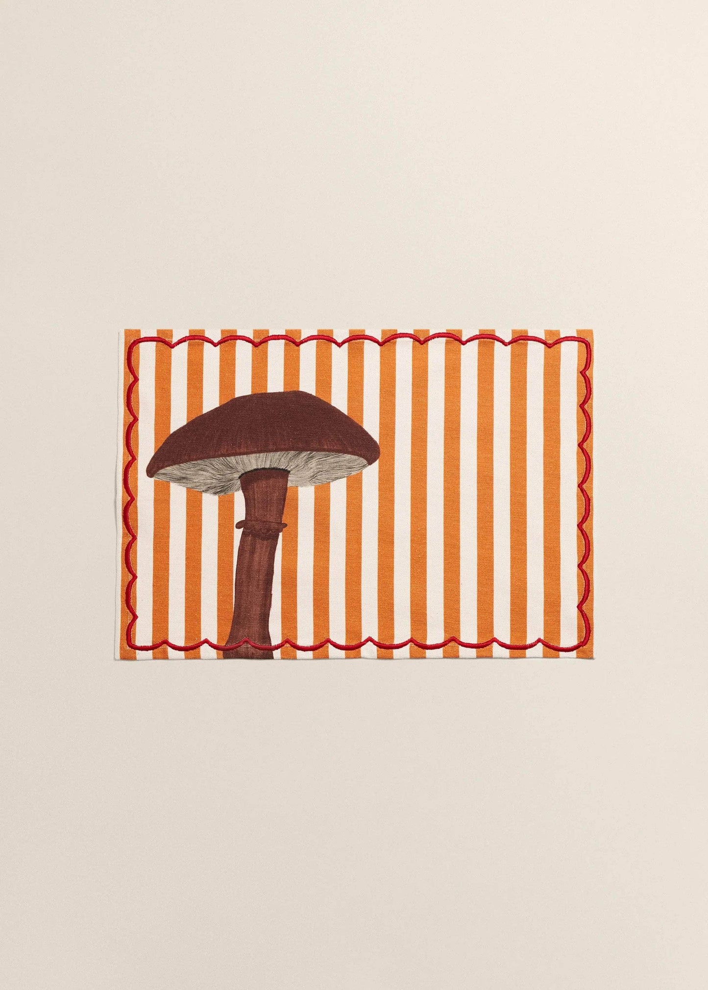 Cotton Striped Mushroom Placemat
