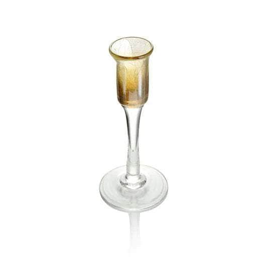 Glass Candlestick with Gold