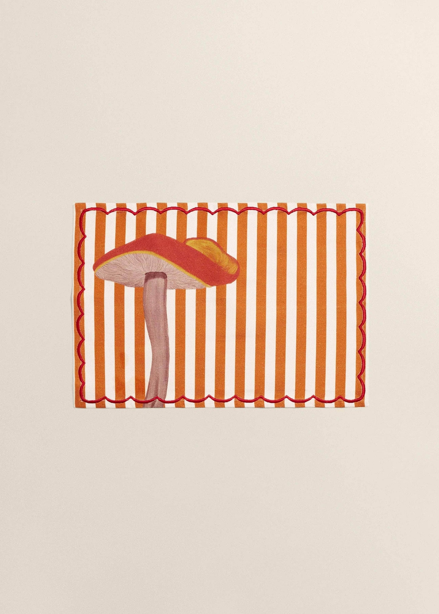 Orange Striped Mushroom Placemat