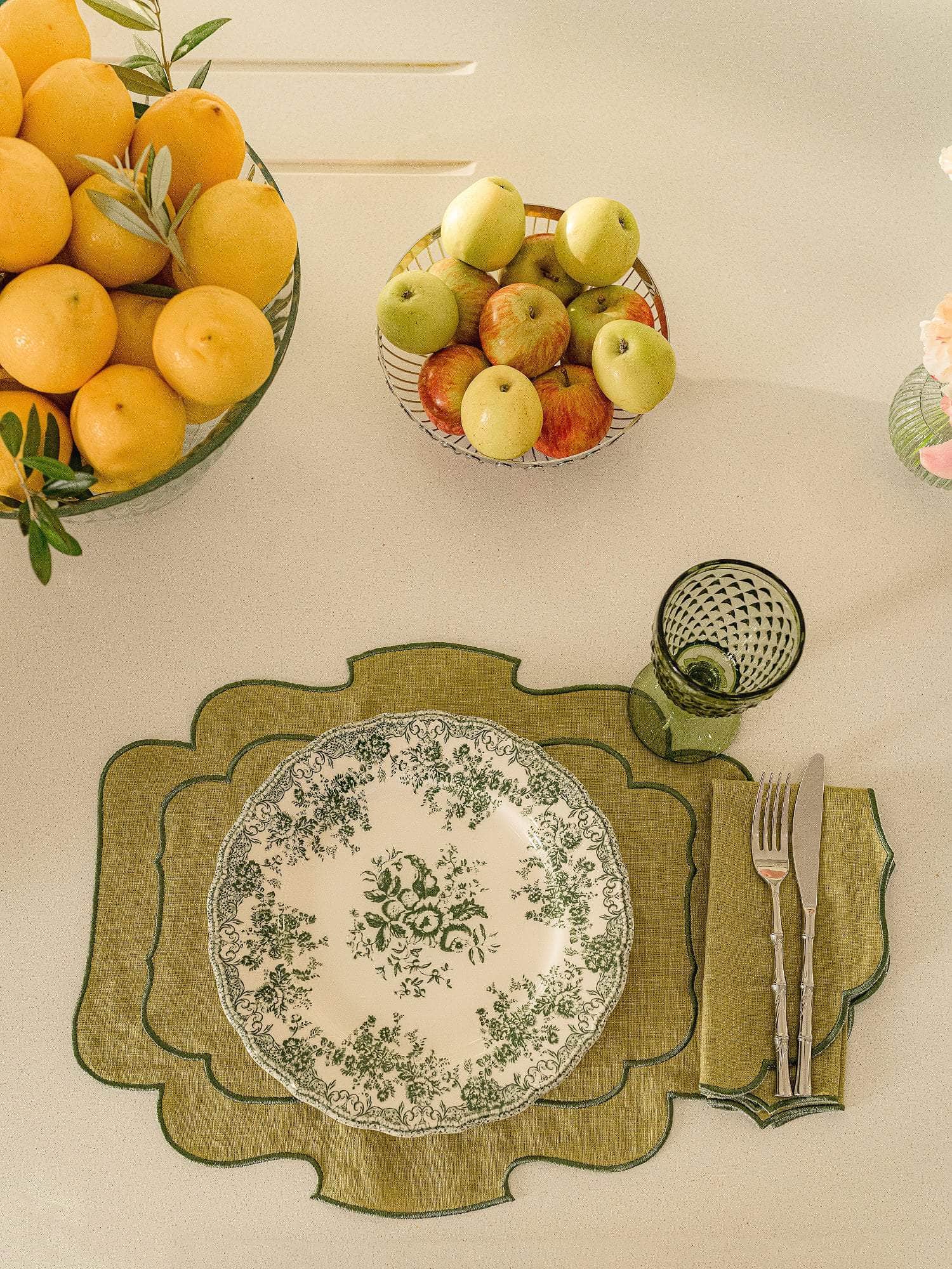 Belmonte Placemat, Green with Green