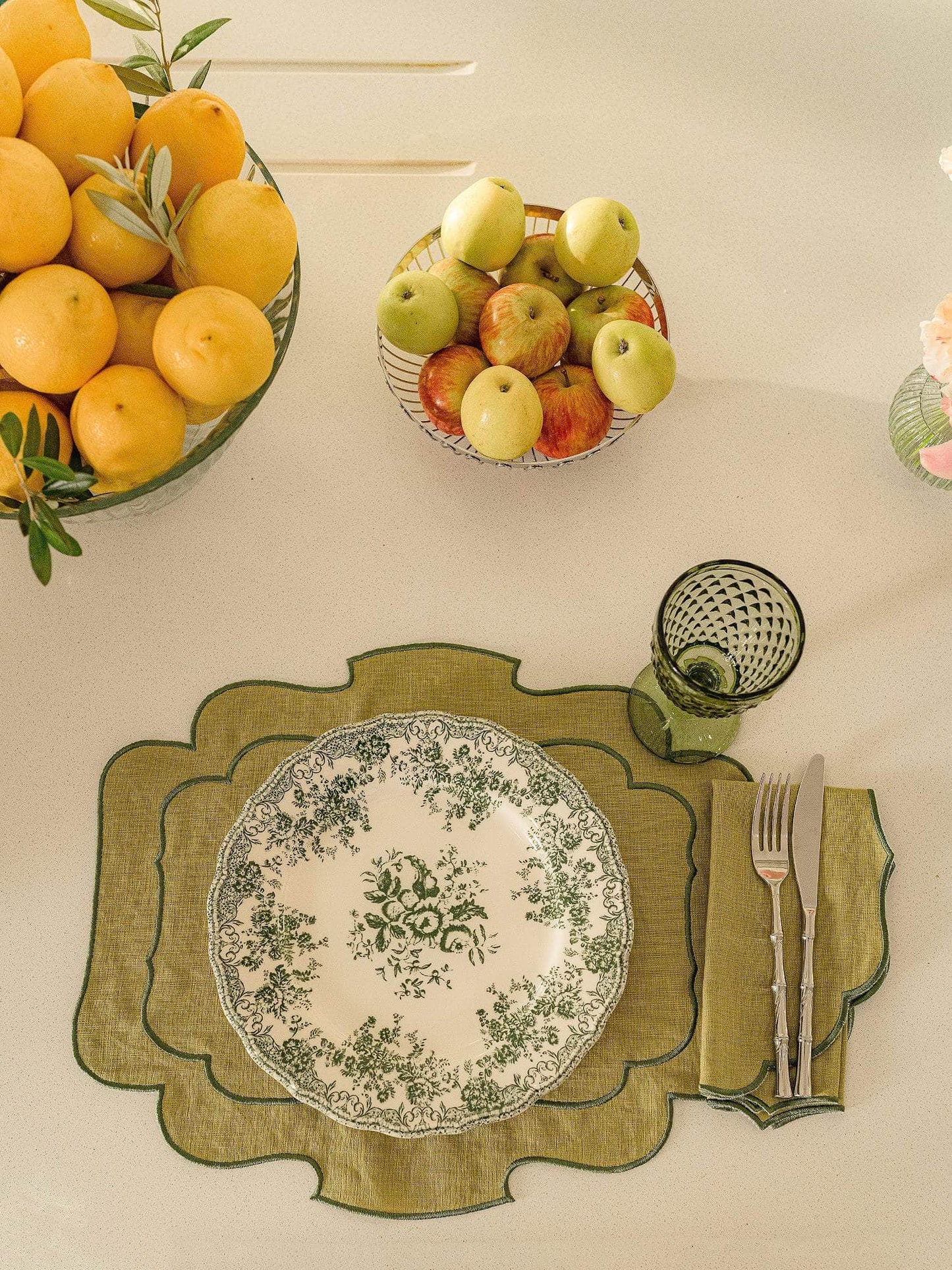 Belmonte Placemat, Green with Green