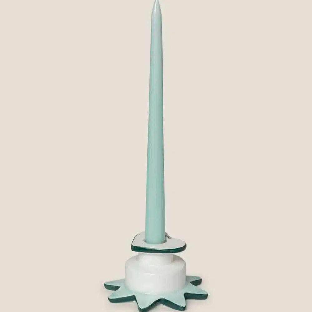 Star-Heart Candle Holder Green + Blue