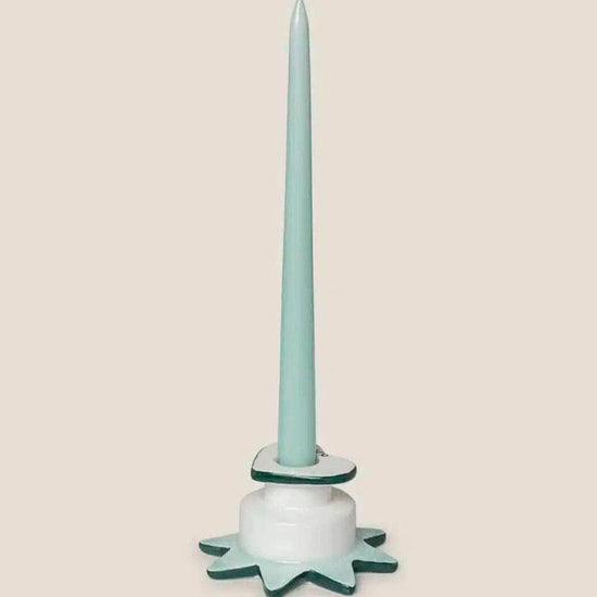 Star-Heart Candle Holder Green + Blue