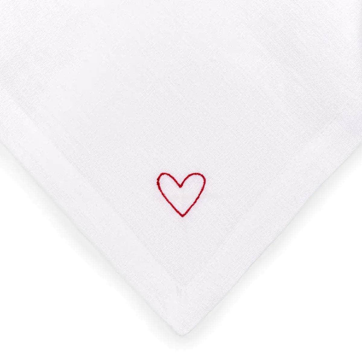 Embroidered Heart Napkins, Set of Four