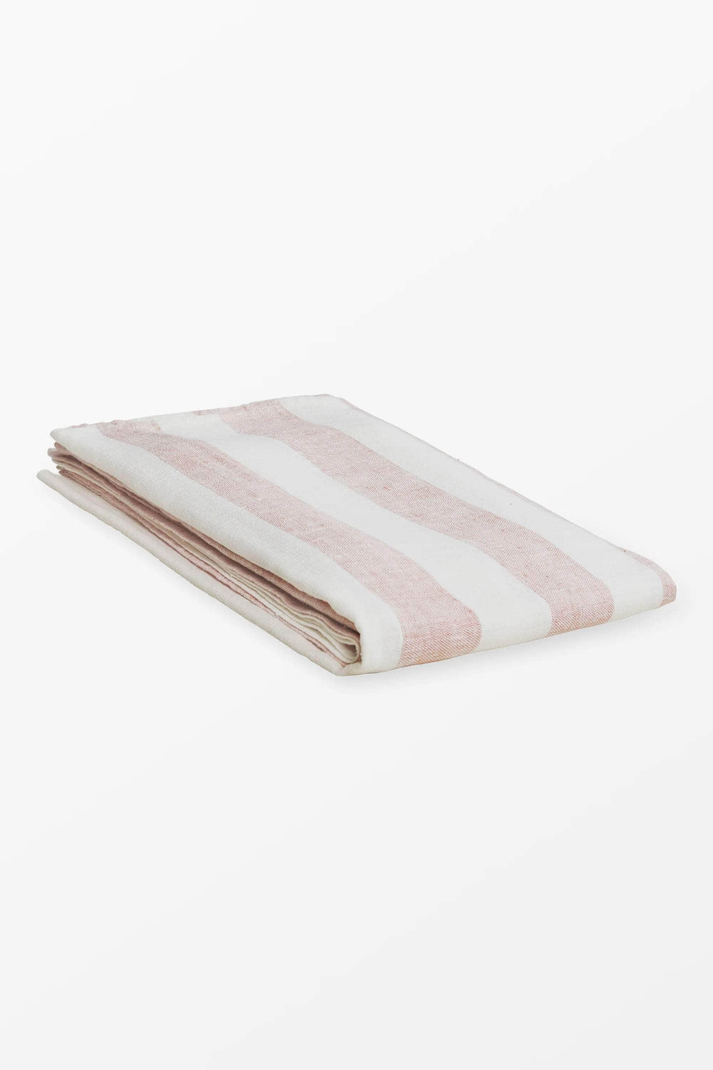 Pink + White Stripe Linen Bath Towel