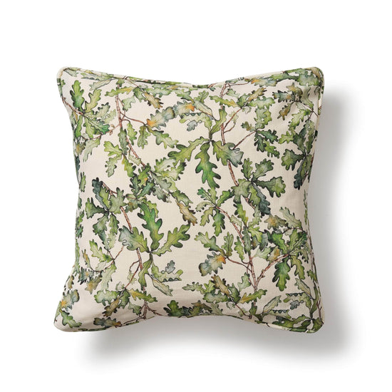 Square Oak Leaf Cushion with Piping
