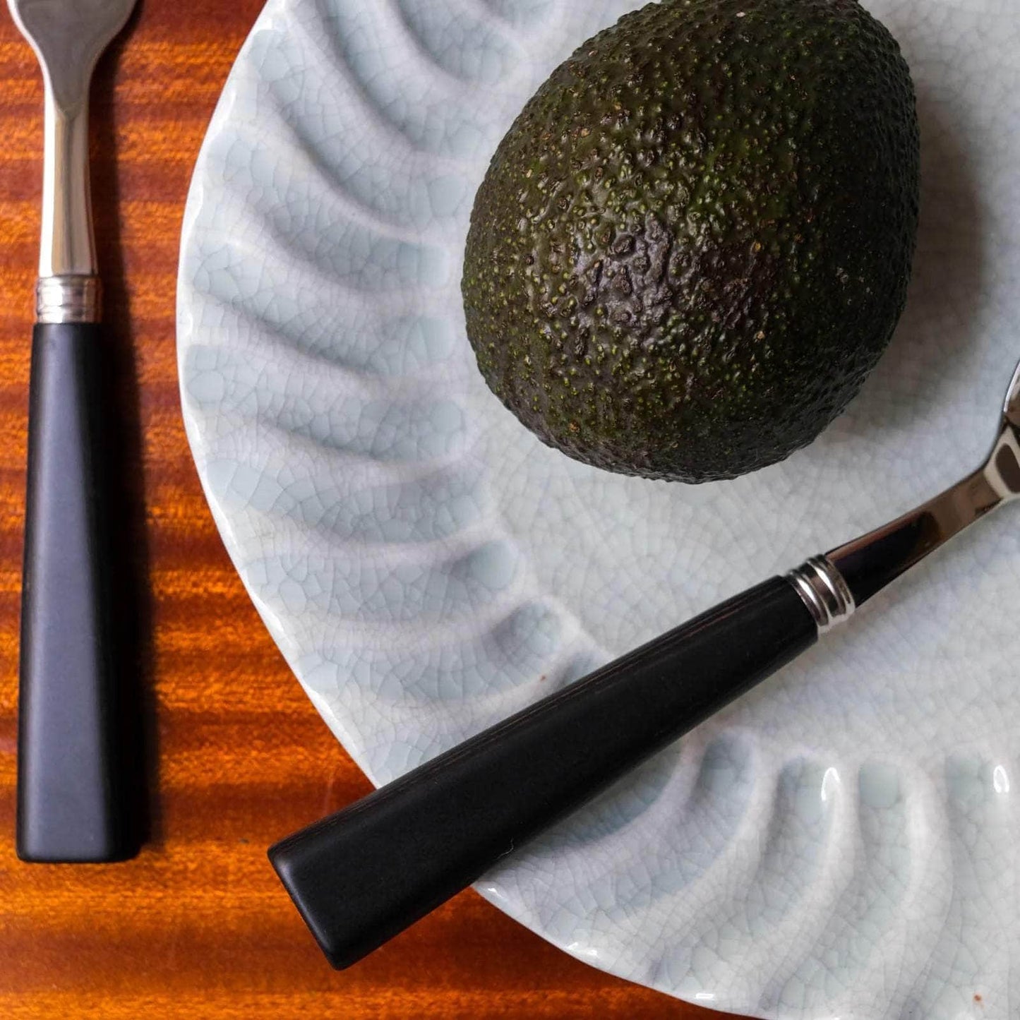 Natural 4 pc Cutlery Set | Black Laminated Wood