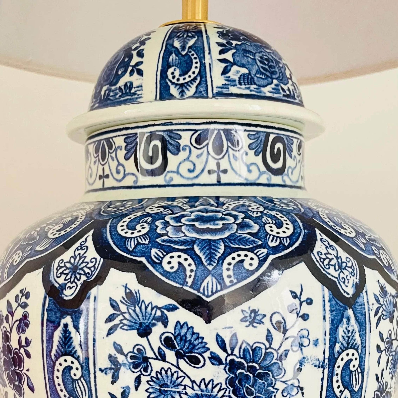 Antique Delft Boch Lamp