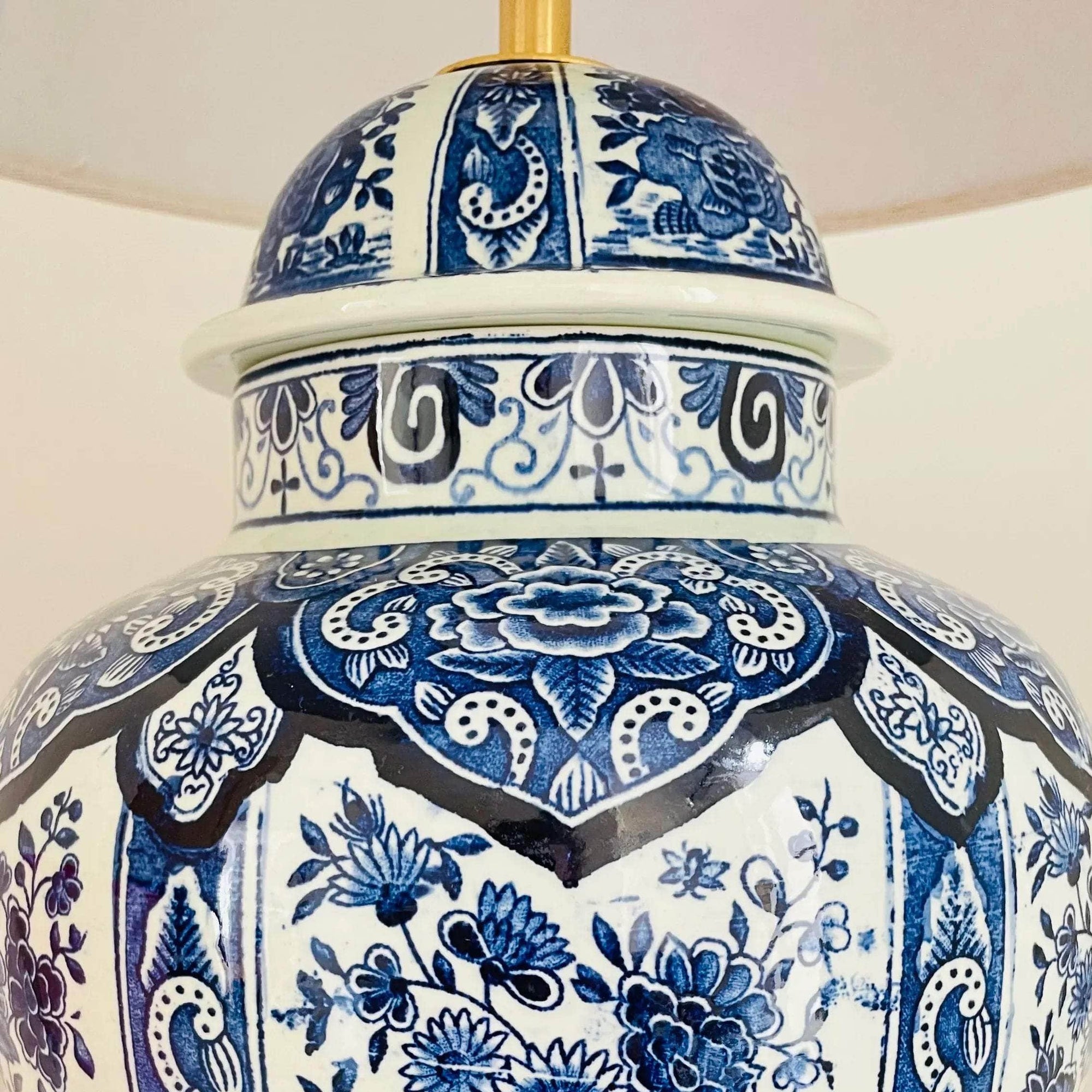 Antique Delft Boch Lamp