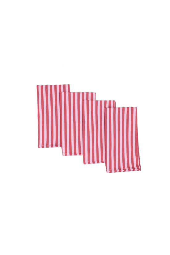 Raspberry Swirl Stripe Napkins | Set of 4