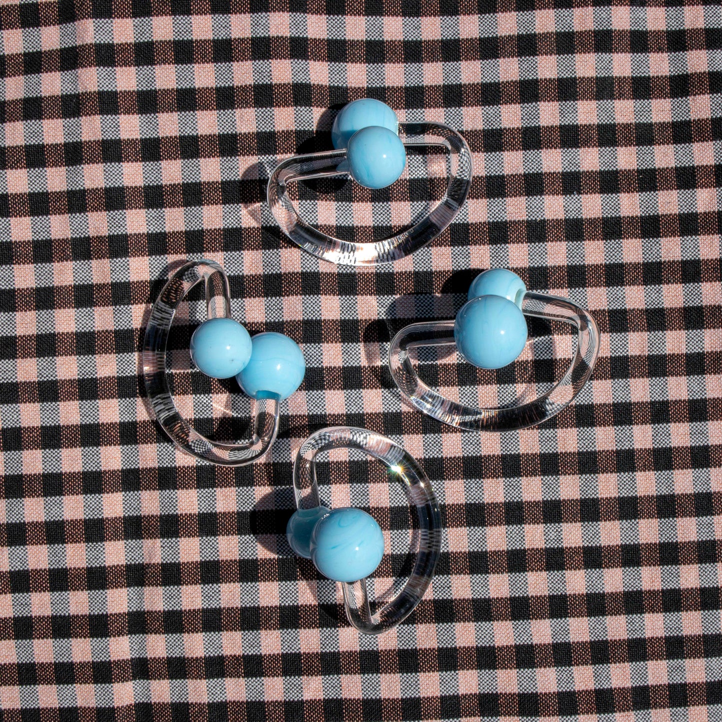Set of 4 Pastel Blue Napkin Rings