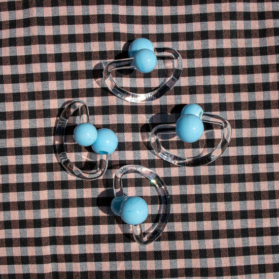 Set of 4 Pastel Blue Napkin Rings