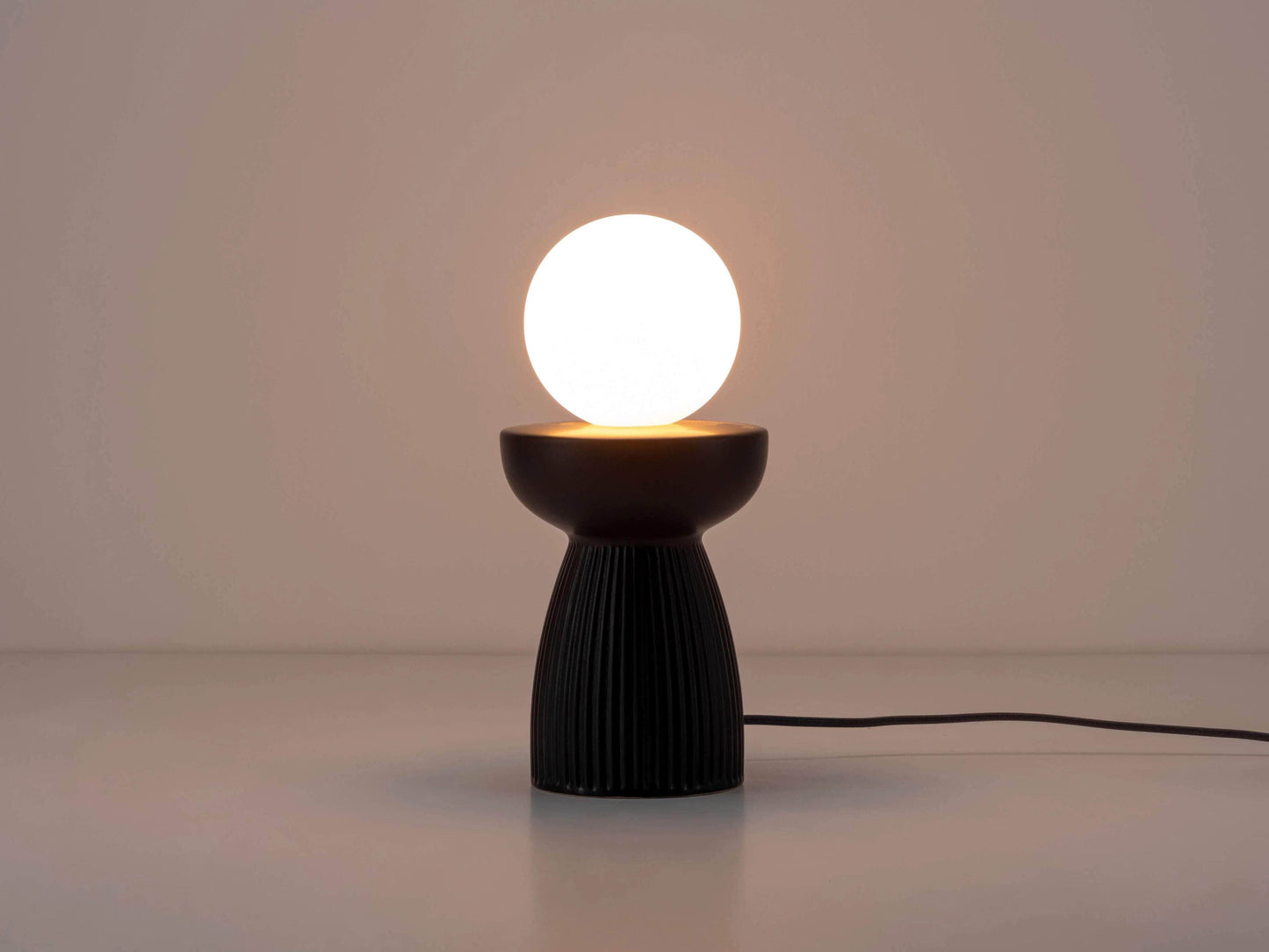 Charcoal grey ceramic table lamp