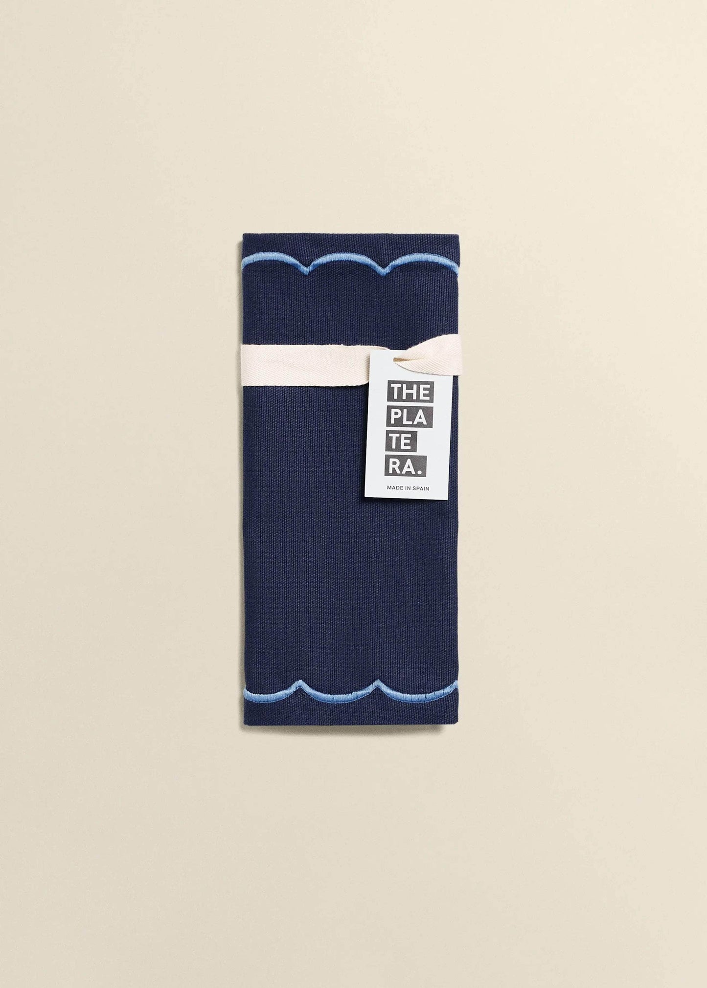 Dark Blue Wave Embroidered Placemat