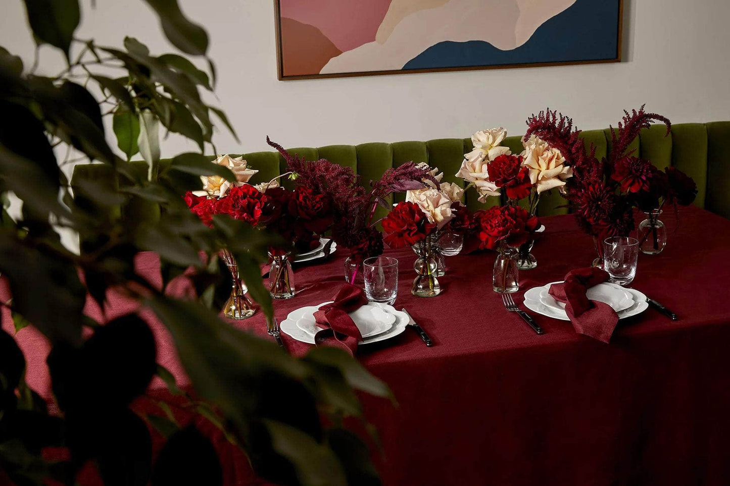 Deep Red Tablecloth