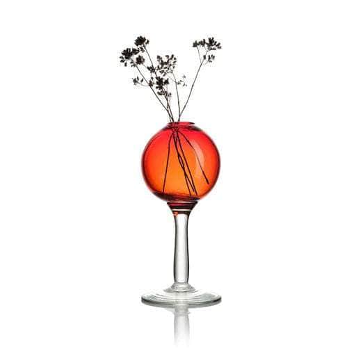 Bauble Bud Vase with Stem - Red