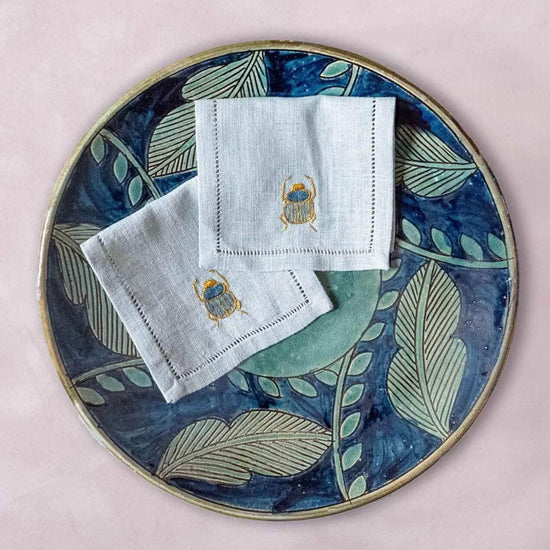 Load image into Gallery viewer, SCARAB COCKTAIL NAPKINS (Set of 6)
