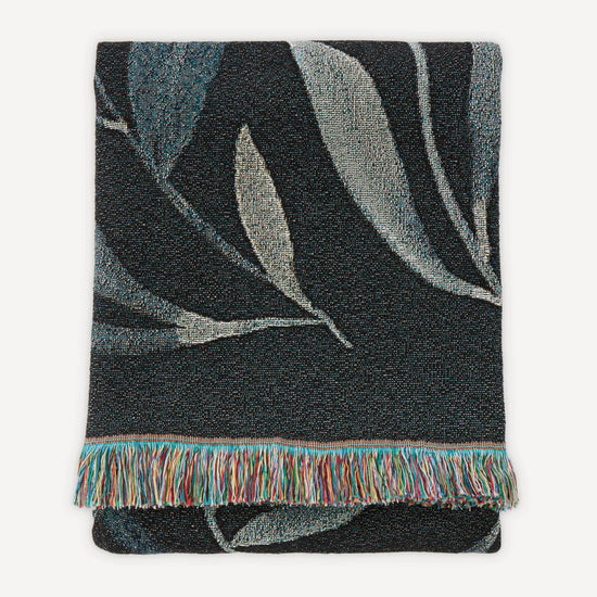 Bloom (Dark Mint) Recycled Cotton Woven Throw