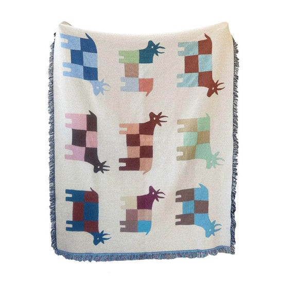 Load image into Gallery viewer, &amp;#39;Moo&amp;#39; Cows Recycled Cotton Woven Throw

