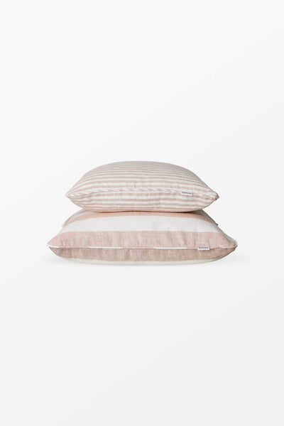 Pink + White Striped Linen Cushion Cover